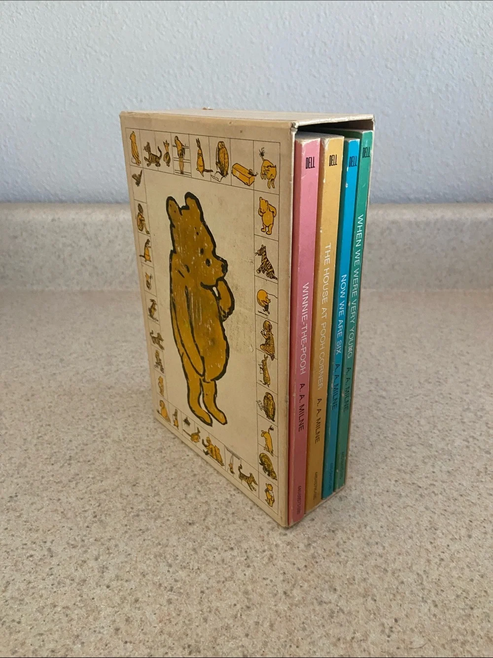 Vintage 1970s Winnie the Pooh A.A. Milne 4 Book Box Set